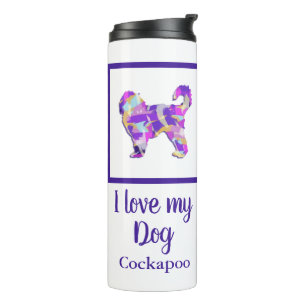 Cockapo Leuke Hond Silhouet PaarsPY&B Thermosbeker
