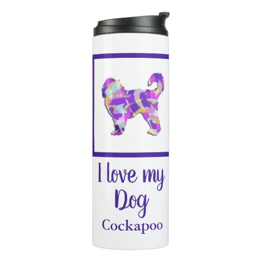 Cockapo Leuke Hond Silhouet PaarsPY&B Thermosbeker (Gedraaid links)