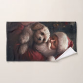 Cockapoo avec le Père Noël Festif Noël (Serviette à main)