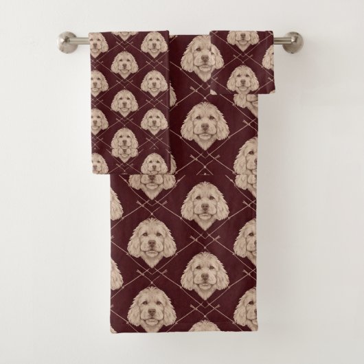 Cockapoo badkamer handdoek set met leuke hond afbe (Insitu)