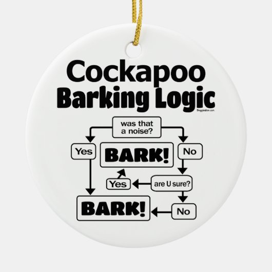 Cockapoo Barking Logic Keramisch Ornament (Voorkant)