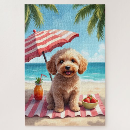 Cockapoo Beach Relax Scene Legpuzzel (Verticaal)
