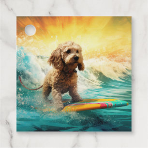 Cockapoo Beach Surfen Schilderij Bedankjes Labels