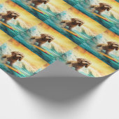 Cockapoo Beach Surfen Schilderij Cadeaupapier (Hoek)