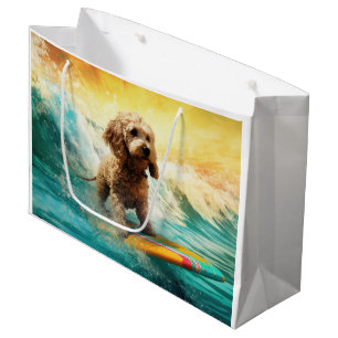 Cockapoo Beach Surfen Schilderij Groot Cadeauzakje