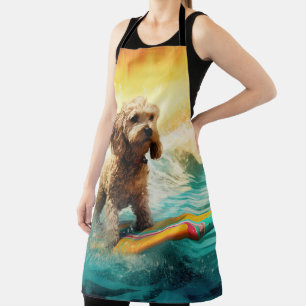 Cockapoo Beach Surfen Schilderij Schort