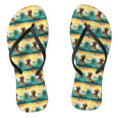 Cockapoo Beach Surfen Schilderij Teenslippers (Voetbed)