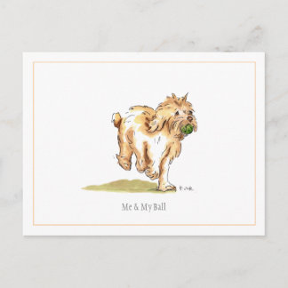 Cockapoo-Briefkaart "Ik en mijn bal" Briefkaart