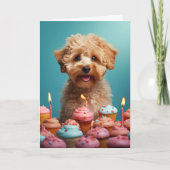 Cockapoo Cake Cute Funny Chien Carte d'anniversair (Devant)