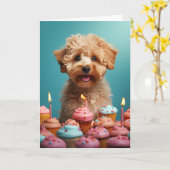 Cockapoo Cake Schattigee Funny Dog Verjaardag Kaar Kaart (Gele Bloem)