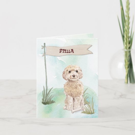 Cockapoo Champagne Félicitations pour le Nouveau C (Devant)
