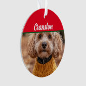 Cockapoo Chien Père Noël avec nom et ornement phot (devant)