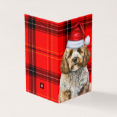 Cockapoo Chien Rouge Noir Plaid Noël Fête (Outside)