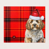 Cockapoo Chien Rouge Noir Plaid Noël Fête (Outside Unfolded)