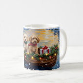 Cockapoo Christmas Boat Holiday Koffiemok (Voorkant rechts)