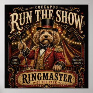 Cockapoo Circus Ringmeester Poster Honden Muurkuns