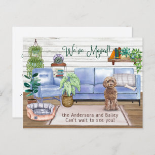  Cockapoo Cozy New Home Moving          Aankondigingskaart