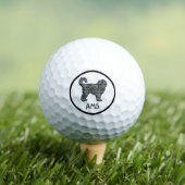 Cockapoo Cute Dog Silhouette Monogram Grid Golfballen (Insitu Shirt)