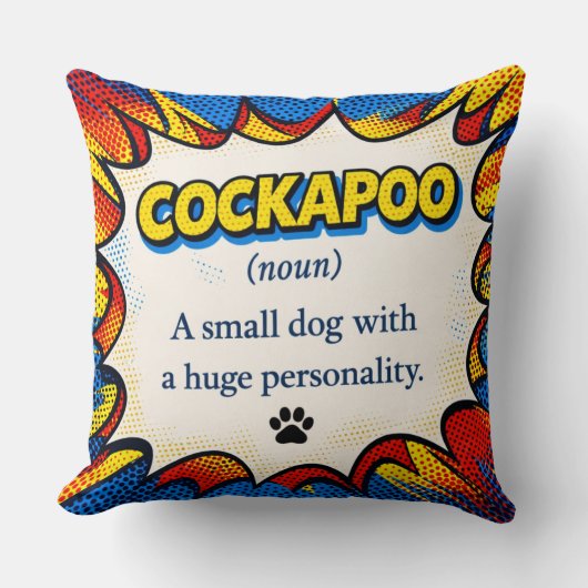 Cockapoo Definition Cushion Funny Dog Pillow Gift Kussen (Voorkant)