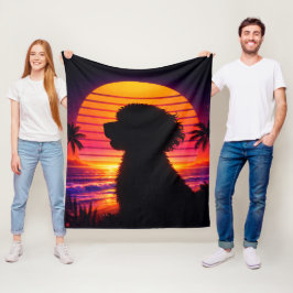 Cockapoo dekens- Retro Cockapoo Hond Liefhebber Ca Fleece Deken