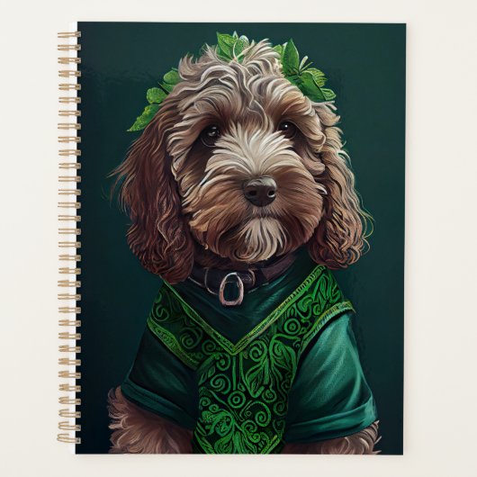 Cockapoo Dog en robe de fête St. Patrick (Devant)