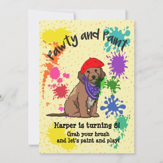 Cockapoo Dog Fun Art Anniversaire Fête Invitation (Devant)