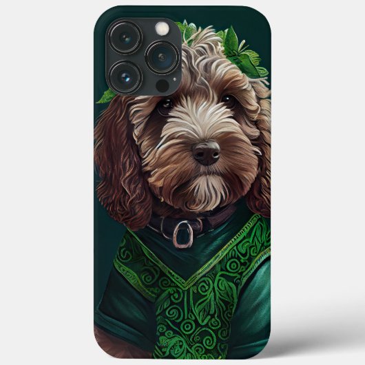 Cockapoo Dog in St. Patrick's Day Dress Case-Mate iPhone Case (Achterkant)