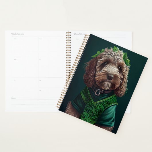 Cockapoo Dog in St. Patrick's Day Dress Planner (Display)