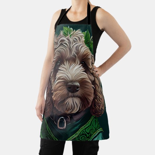 Cockapoo Dog in St. Patrick's Day Dress Schort (Insitu)