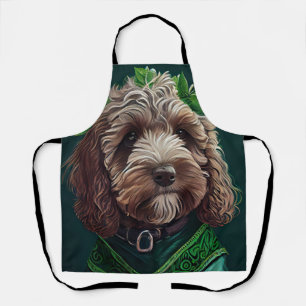 Cockapoo Dog in St. Patrick's Day Dress Schort