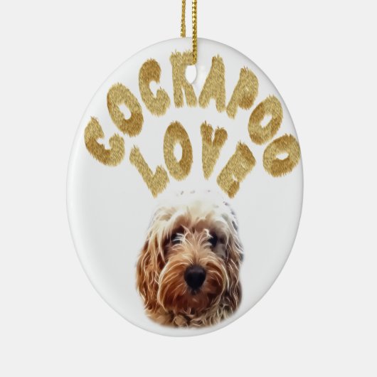 Cockapoo Dog Keramisch Ornament (Rechts)