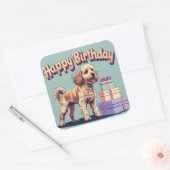 Cockapoo Dog Kleurrijk Vierkante Sticker (Envelop)