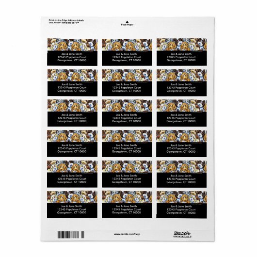 Cockapoo Dog Pack Black Etiket (Full Sheet)