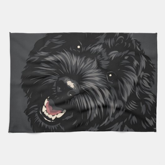 Cockapoo Dog Portrait Black Cockapoo gift Theedoek (Horizontaal)