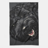 Cockapoo Dog Portrait Black Cockapoo gift Theedoek (Verticaal)