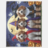Cockapoo Dog Pumpkin Halloween Grappig Fleece Deken (Voorkant)