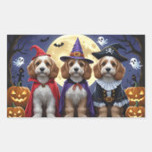 Cockapoo Dog Pumpkin Halloween Grappig Rechthoekige Sticker (Voorkant)