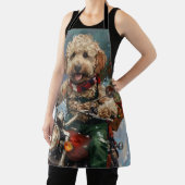 Cockapoo Dog Riding Motorfiets Kerstmis Schort (Insitu)