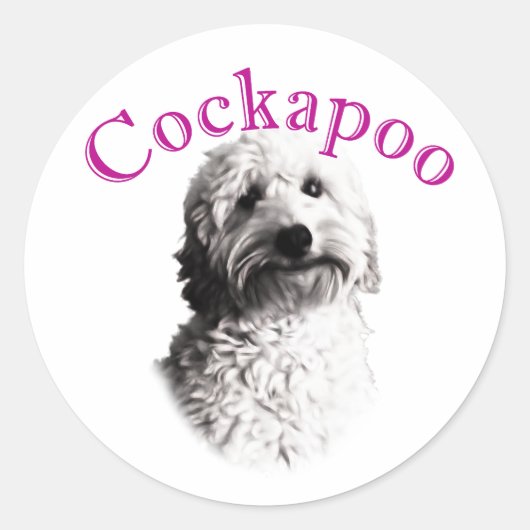 Cockapoo Dog Ronde Sticker (Voorkant)