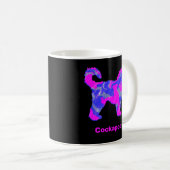 Cockapoo Dog Silhouette Crazy Hot Pink Black Koffiemok (Voorkant rechts)
