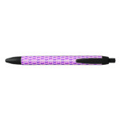 Cockapoo Dog Silhouette Pink & Blue Light Pink Zwarte Inkt Pen (Achterkant)