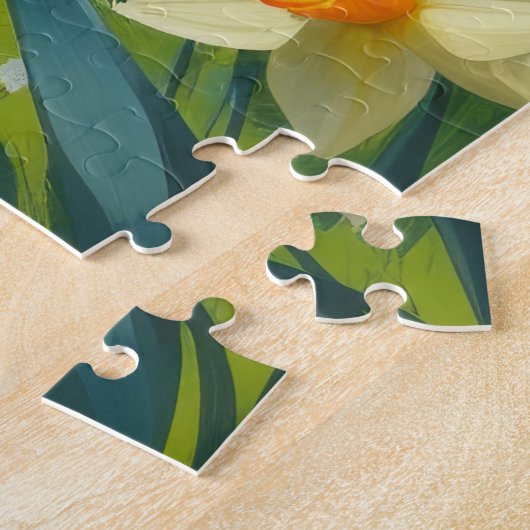 Cockapoo Dog Spring Bloemen Schilderen Legpuzzel (Zijkant)