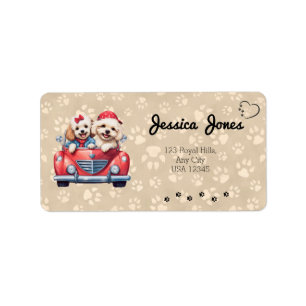 Cockapoo Doodle Hond Puppy Ras Poot Prints Custom Etiket