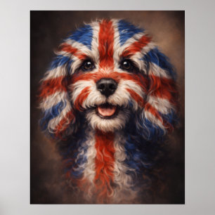 Cockapoo Drapeau Britannique Chien Affiches d'Art