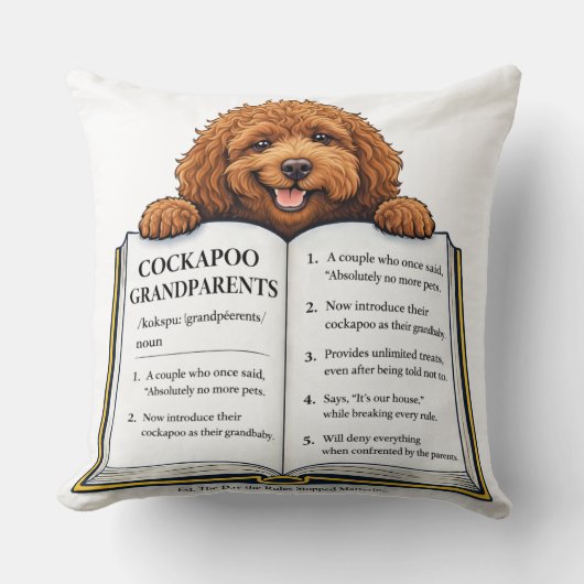 Cockapoo Grootouders Cadeau | Grappige Hond Kussen (Voorkant)