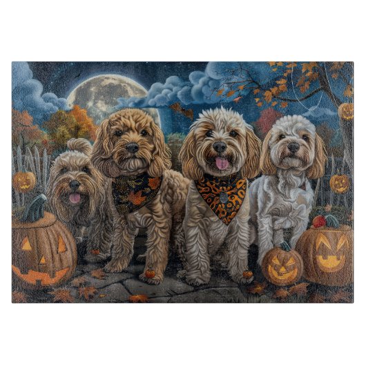 Cockapoo Halloween Griezelig Snijplank (Voorkant)
