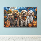Cockapoo Halloween Spooky Canvas Afdruk (Insitu (Houten vloer))