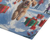 Cockapoo hardlopen in de sneeuw met kerst Pet Snijplank (Hoek)