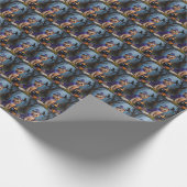 Cockapoo Hond grillig Halloween schilderij Cadeaupapier (Hoek)