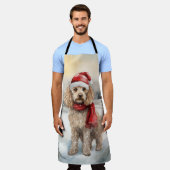 Cockapoo-hond in de sneeuw met Kerstmis  Schort (Gedragen)